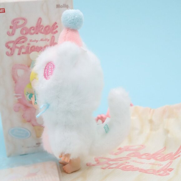 Baby Molly Pocket Friends White Cat Plush Keychain Pet My Head Pop Mart Open Box - Picture 5 of 10